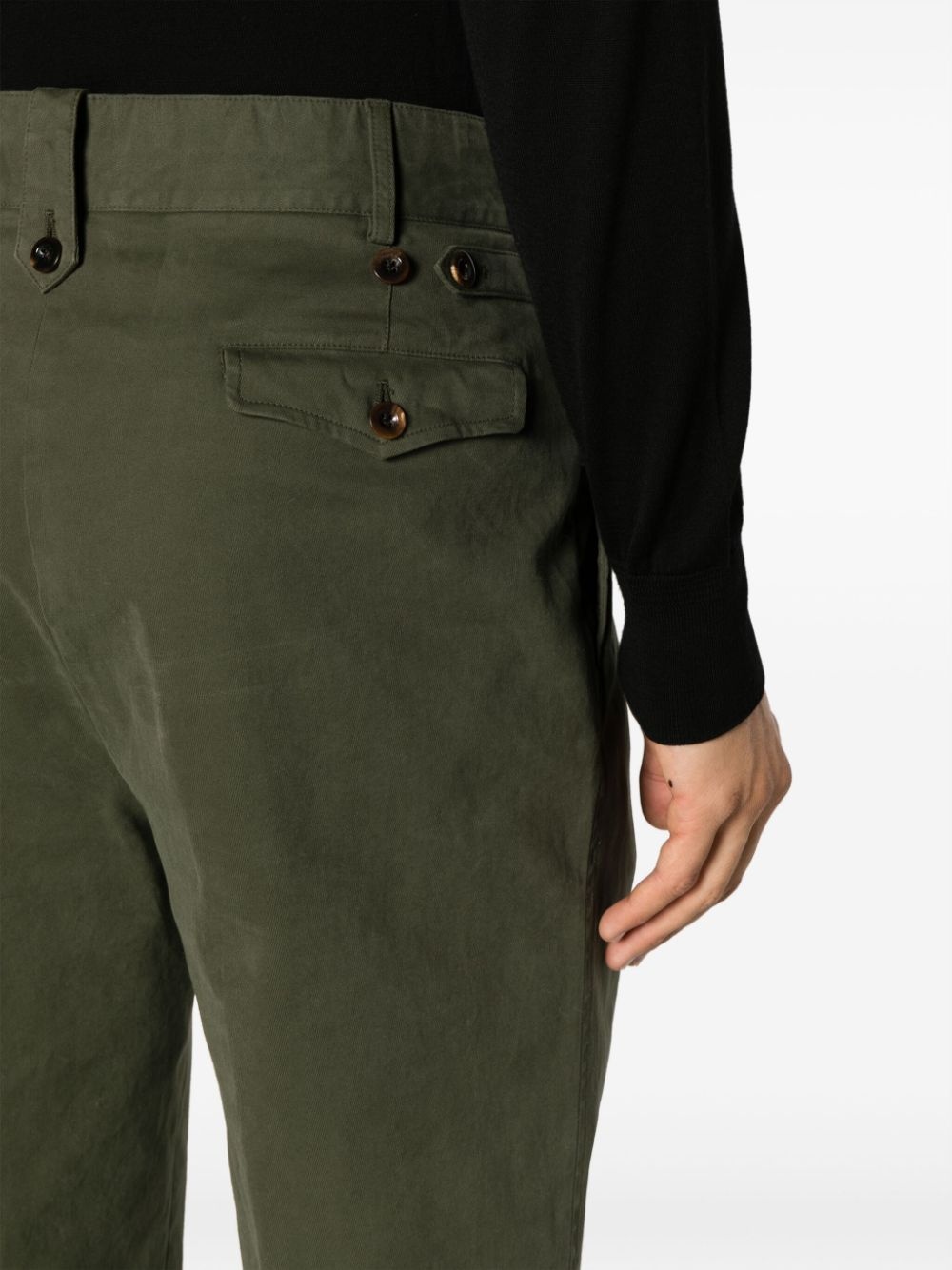 high-waisted twill cargo trousers - 5