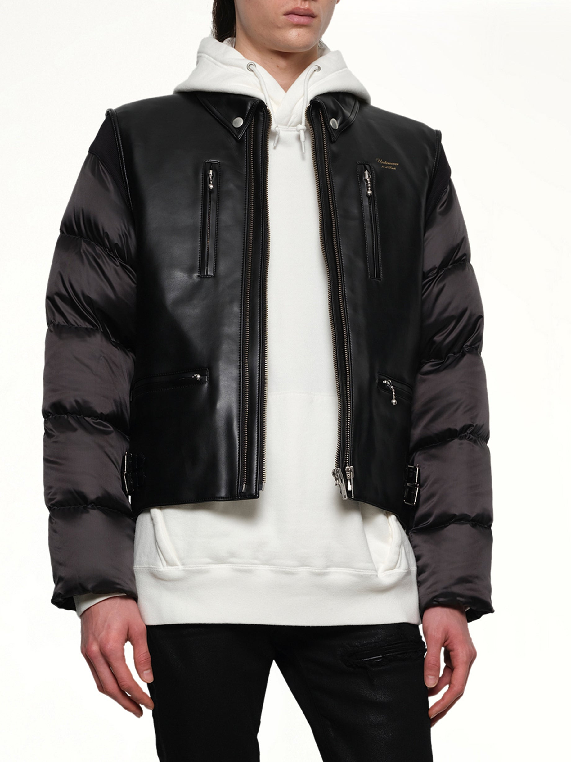 Vegan Leather Blouson in Black - 6