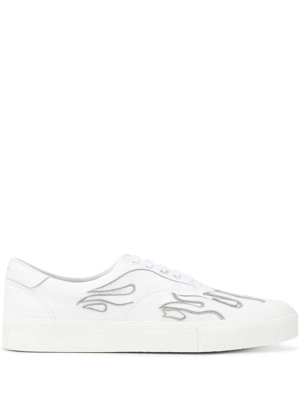 flames-appliqué low-top sneakers - 1