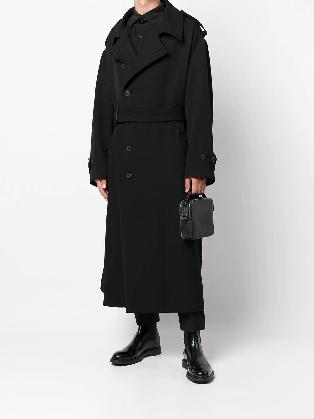 double-breasted wool coat - 2