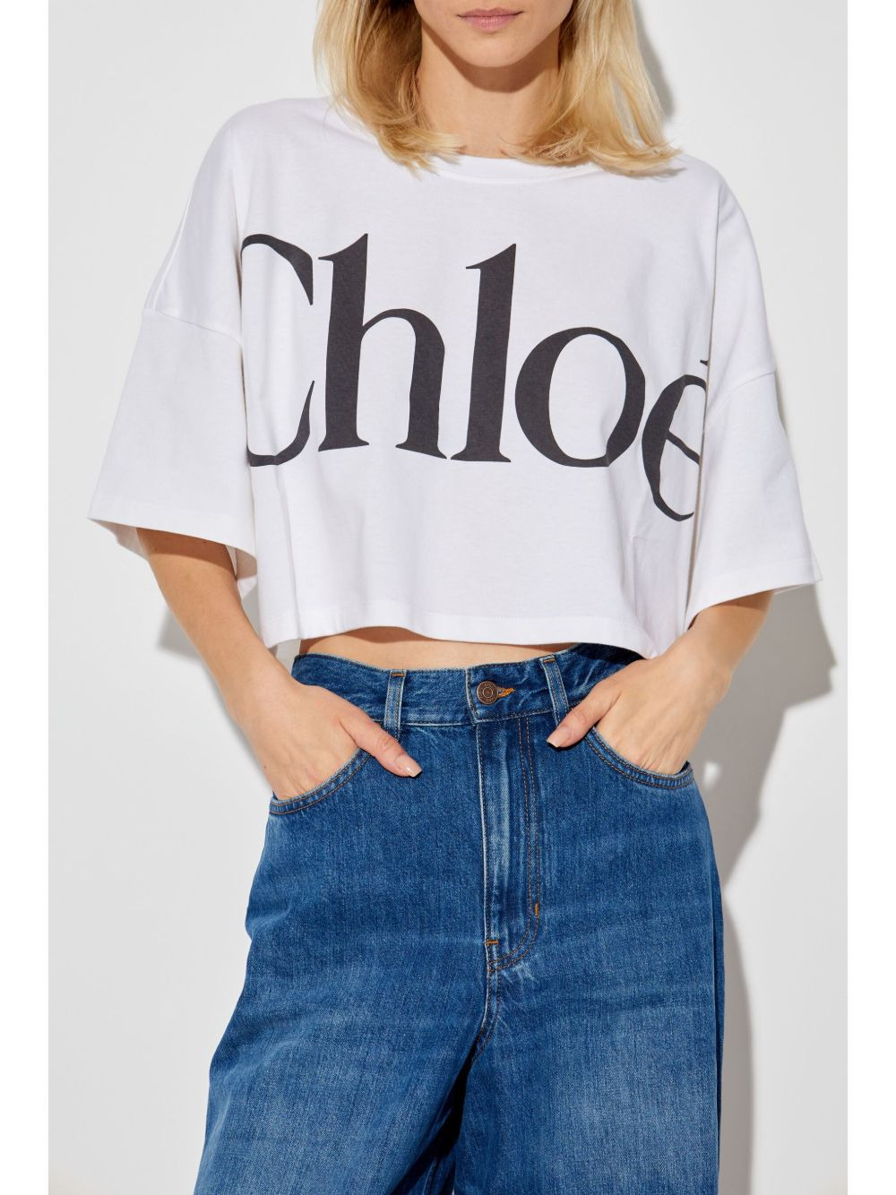 Chloé logo cropped T-shirt - 2