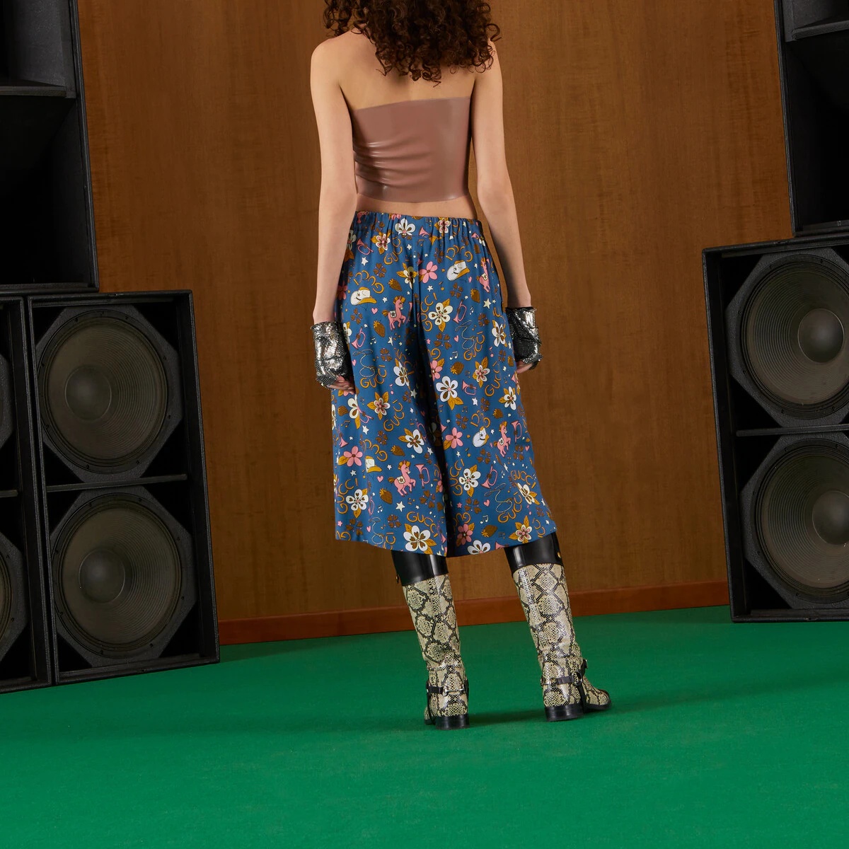 Retro flower print viscose culotte pant - 7