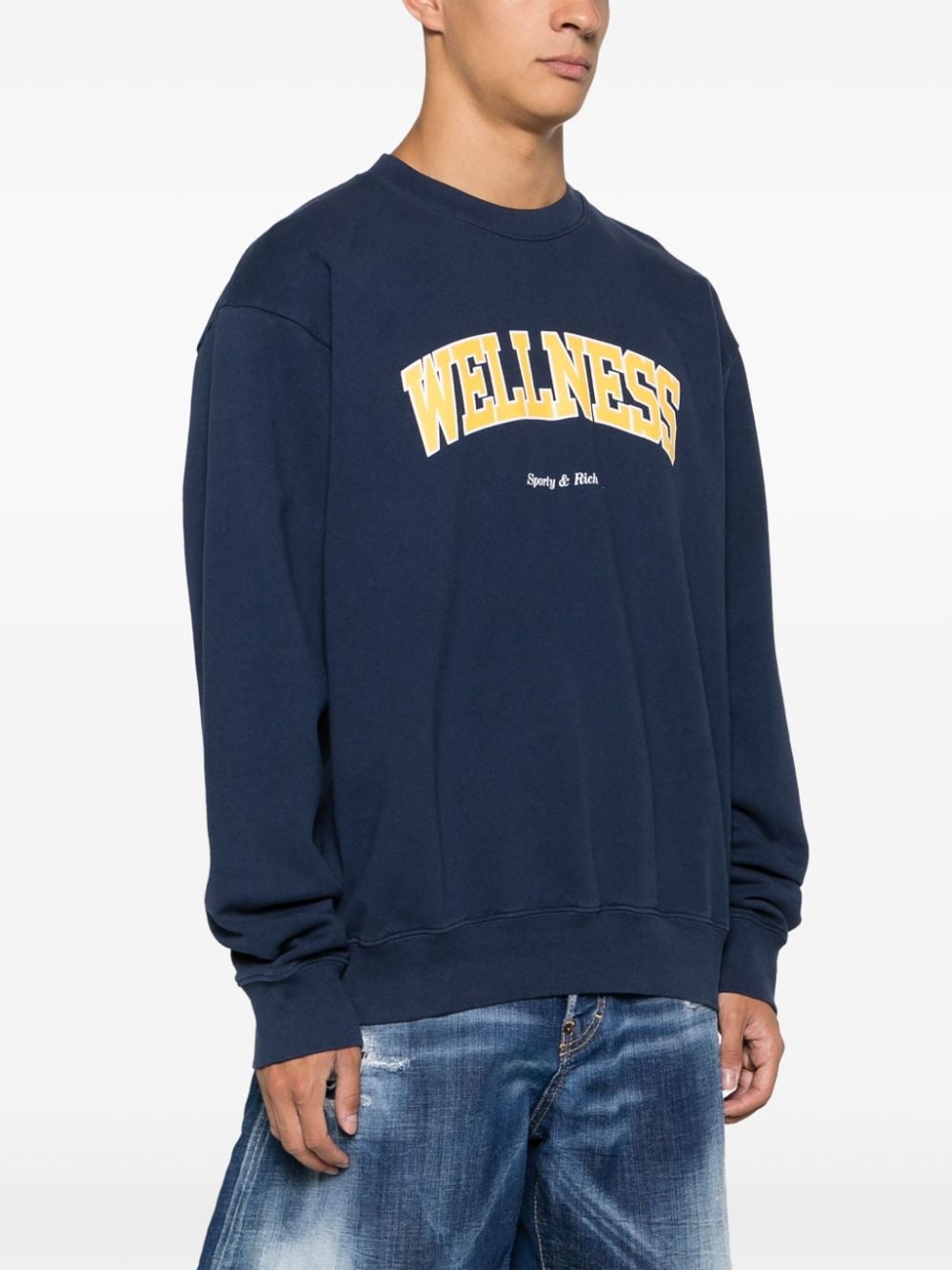 text-print cotton sweatshirt - 4