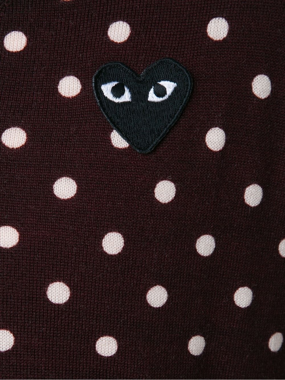 embroidered heart polka dot cardigan - 5