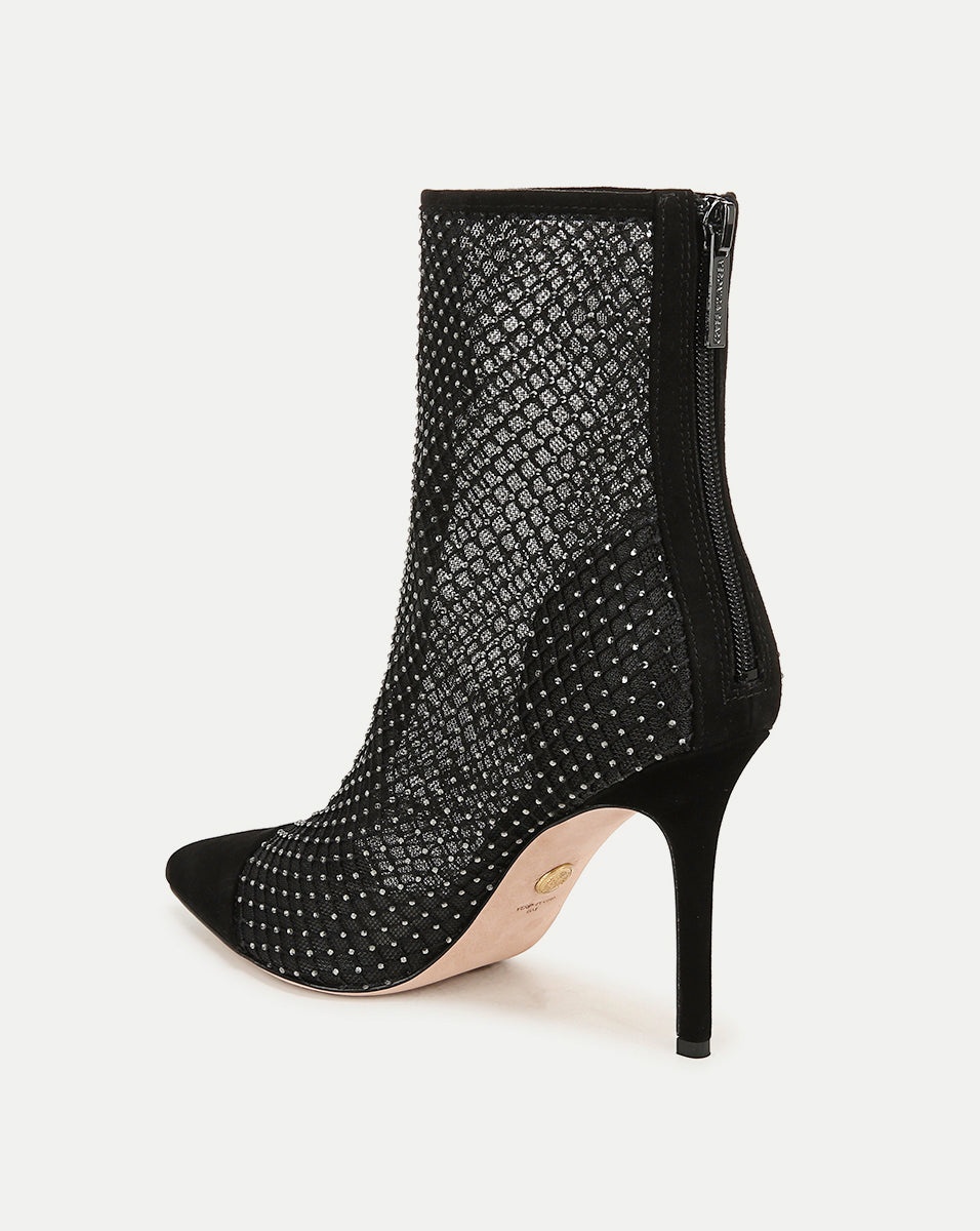 LISA RHINESTONE MESH BOOTIE - 4