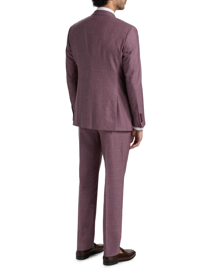 Men's Wool-Linen Peak Lapel Suit - Merlot 5