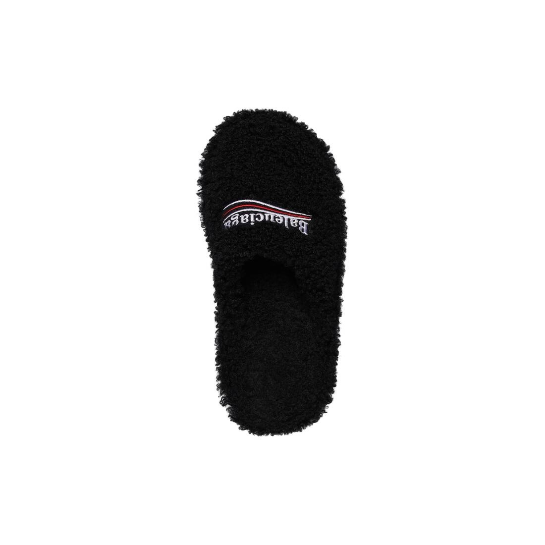 Men's Furry Mule in Black - 6