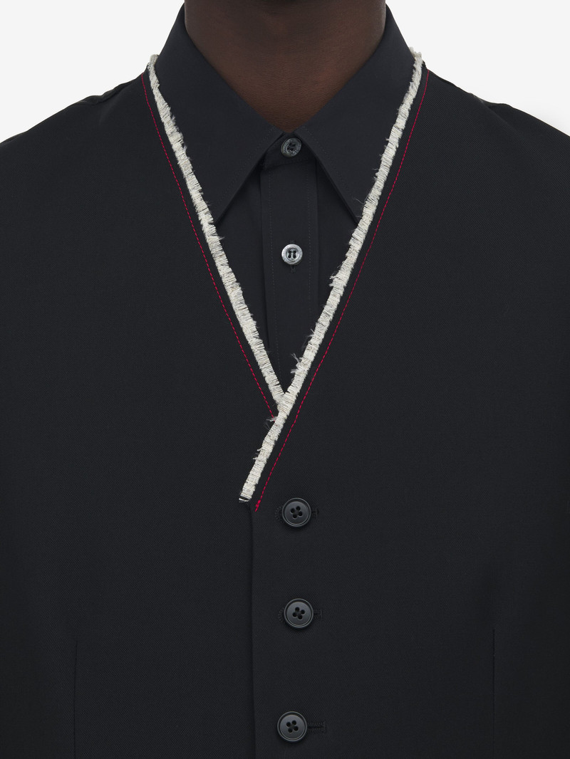 Raw Edge Canvas Waistcoat 6