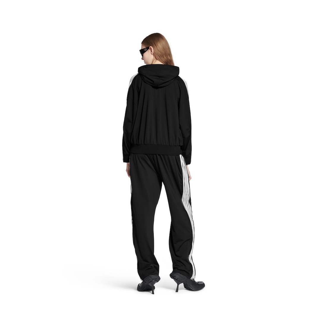 Loop Sports Icon Zipped Zip-up Hoodie in Black/white - 3