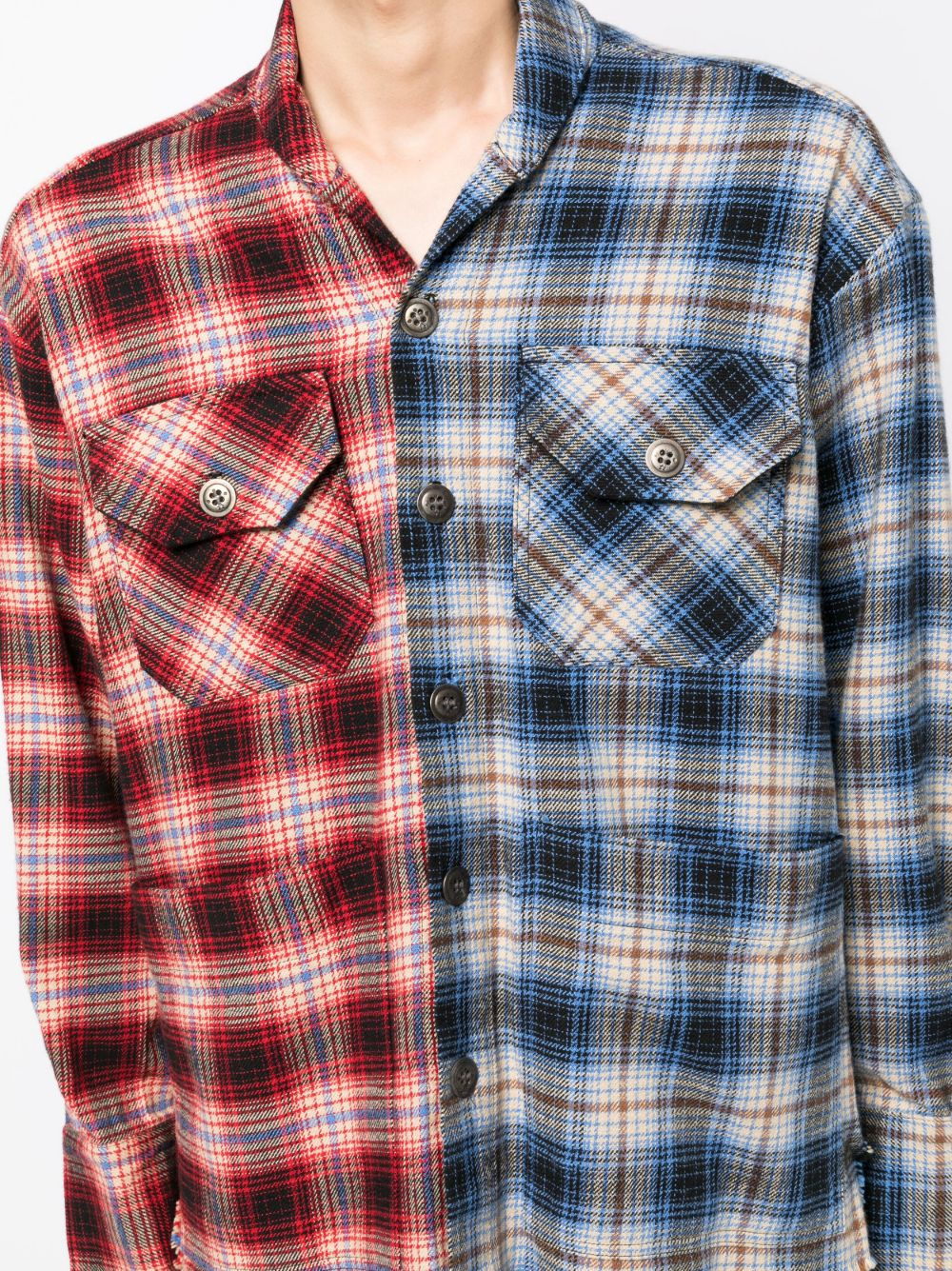 check-pattern cotton shirt - 5