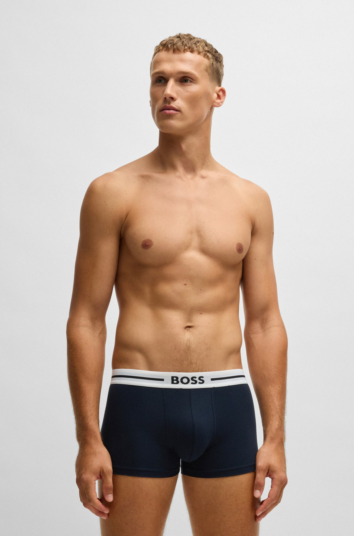 THREE-PACK OF STRETCH-COTTON PLAIN AND MONOGRAMMED TRUNKS - 2