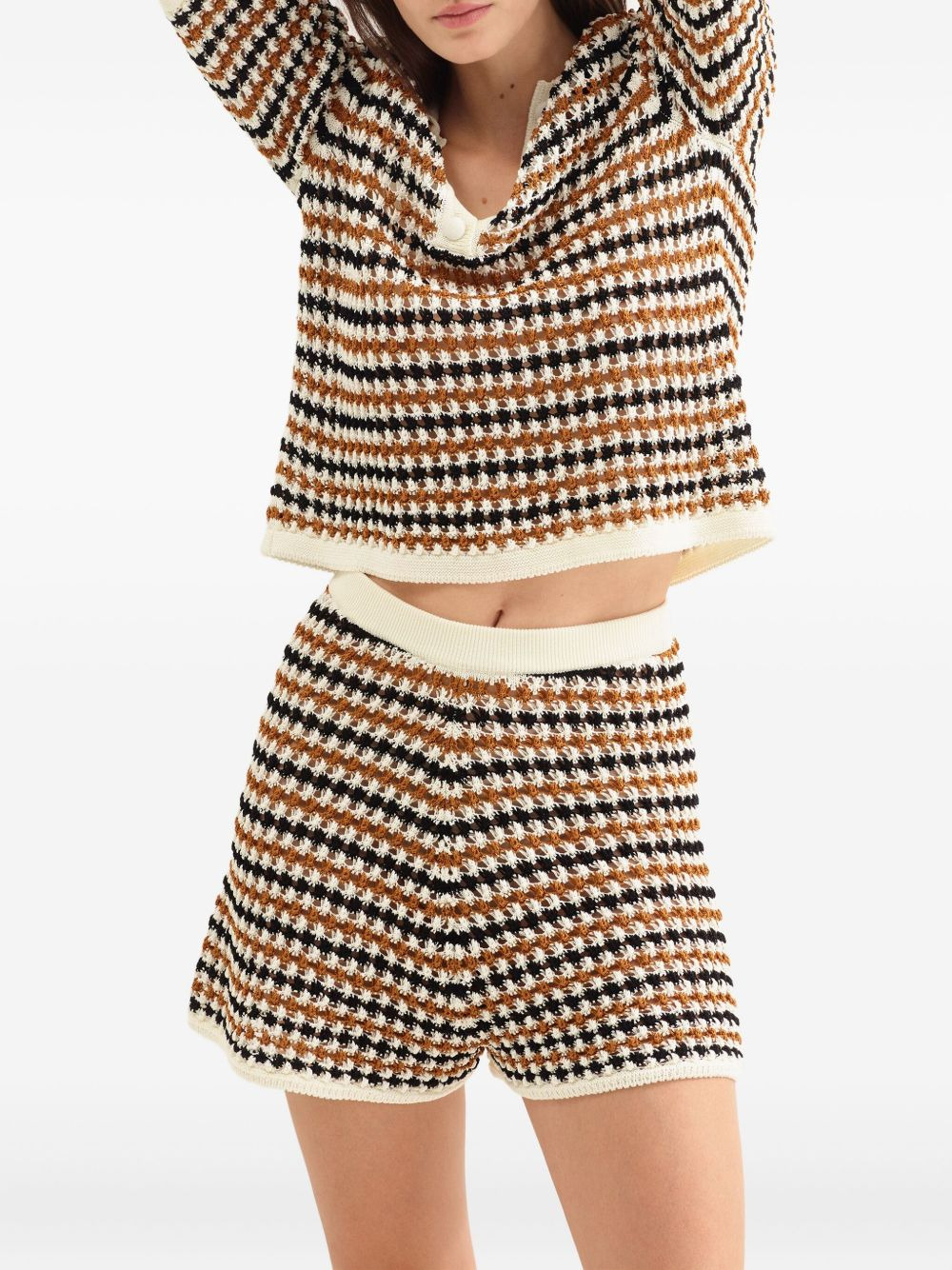 Disco striped crochet shorts - 4