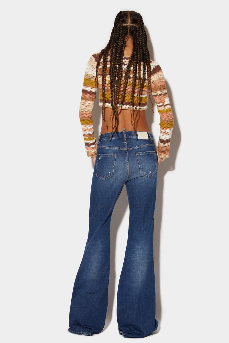 MEDIUM CLEAN WASH SUPER FLARE JEANS - 2