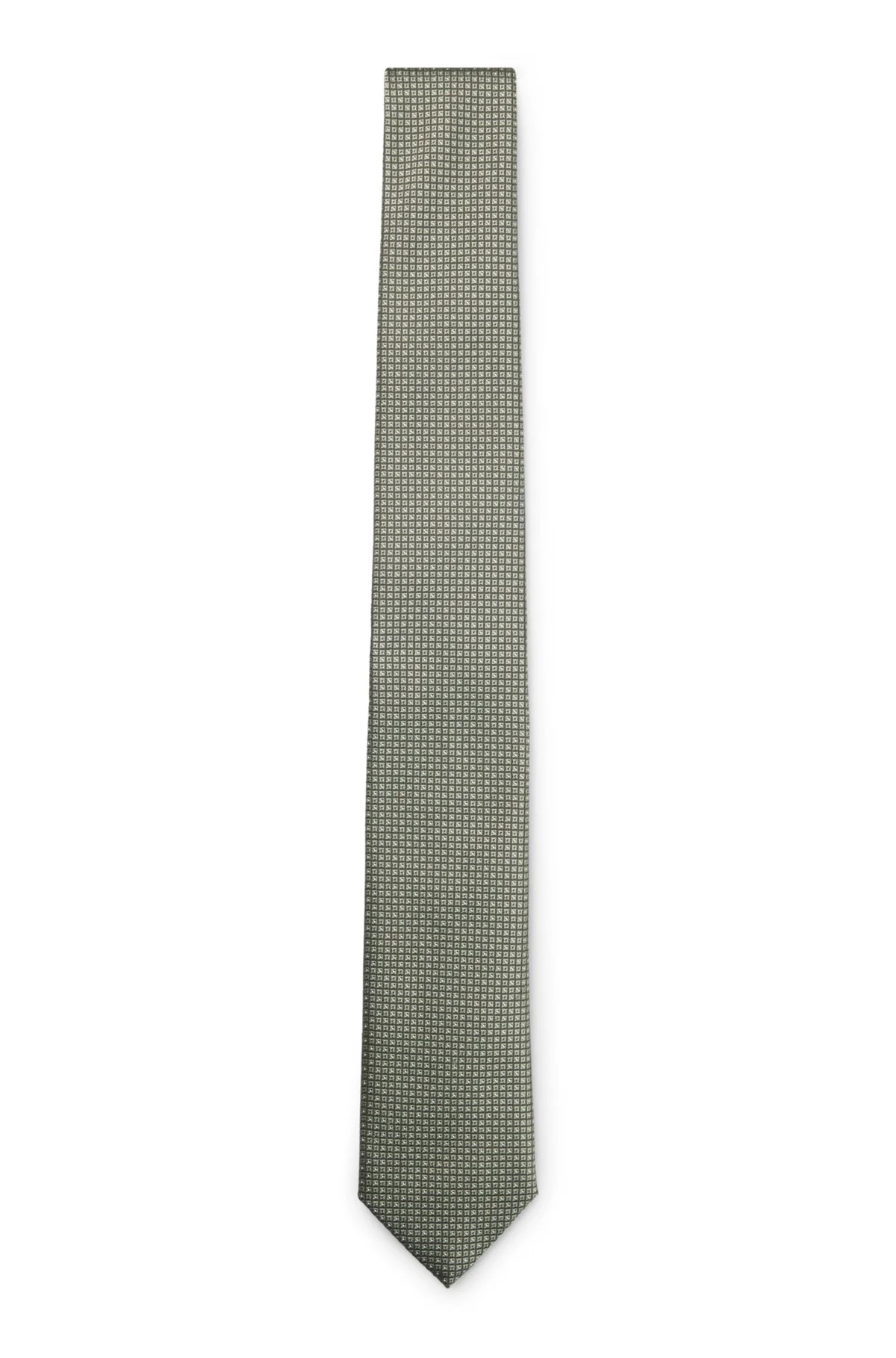SILK-BLEND TIE WITH JACQUARD PATTERN - 1