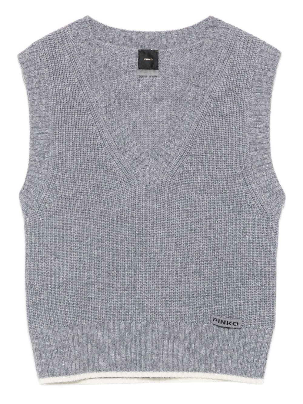V-neck ribbed vest - 1