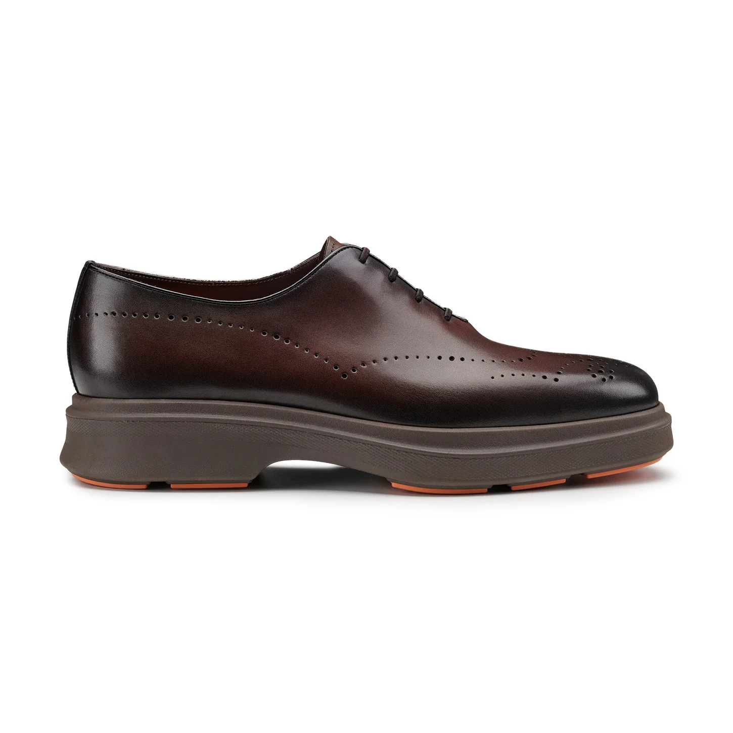 Men's dark brown leather Easy Nova brogue Oxford shoe - 1