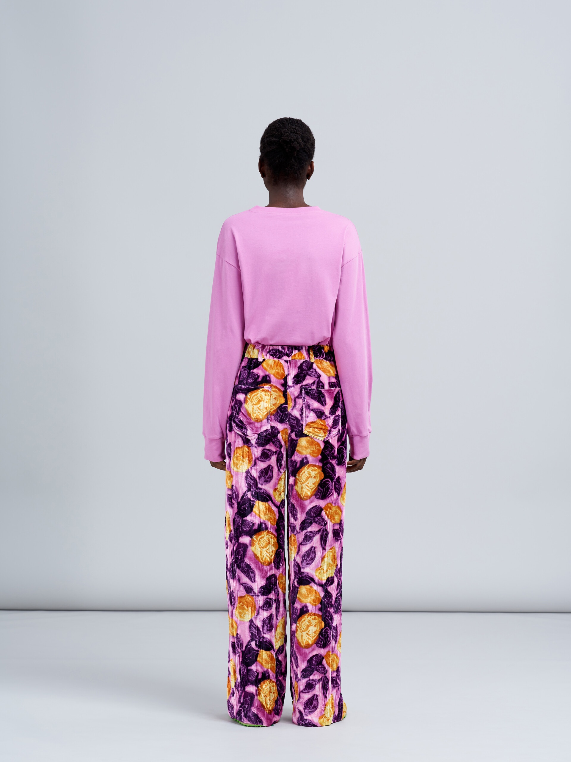 MORNING BLOSSOM VELVET PRINT TROUSERS - 3