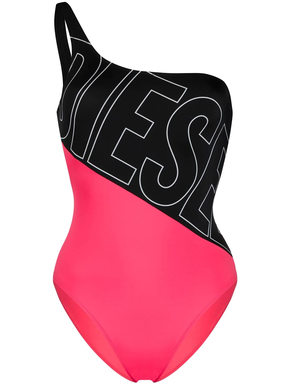 logo print swimsuit - 1