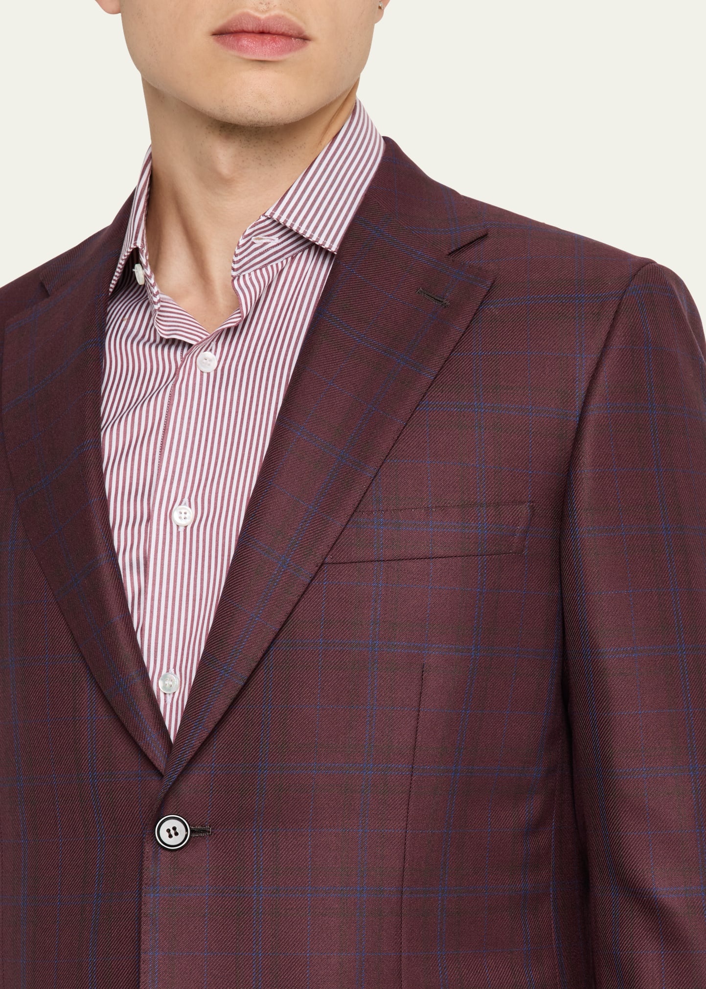Men's Wool Plaid Sport Coat - 7