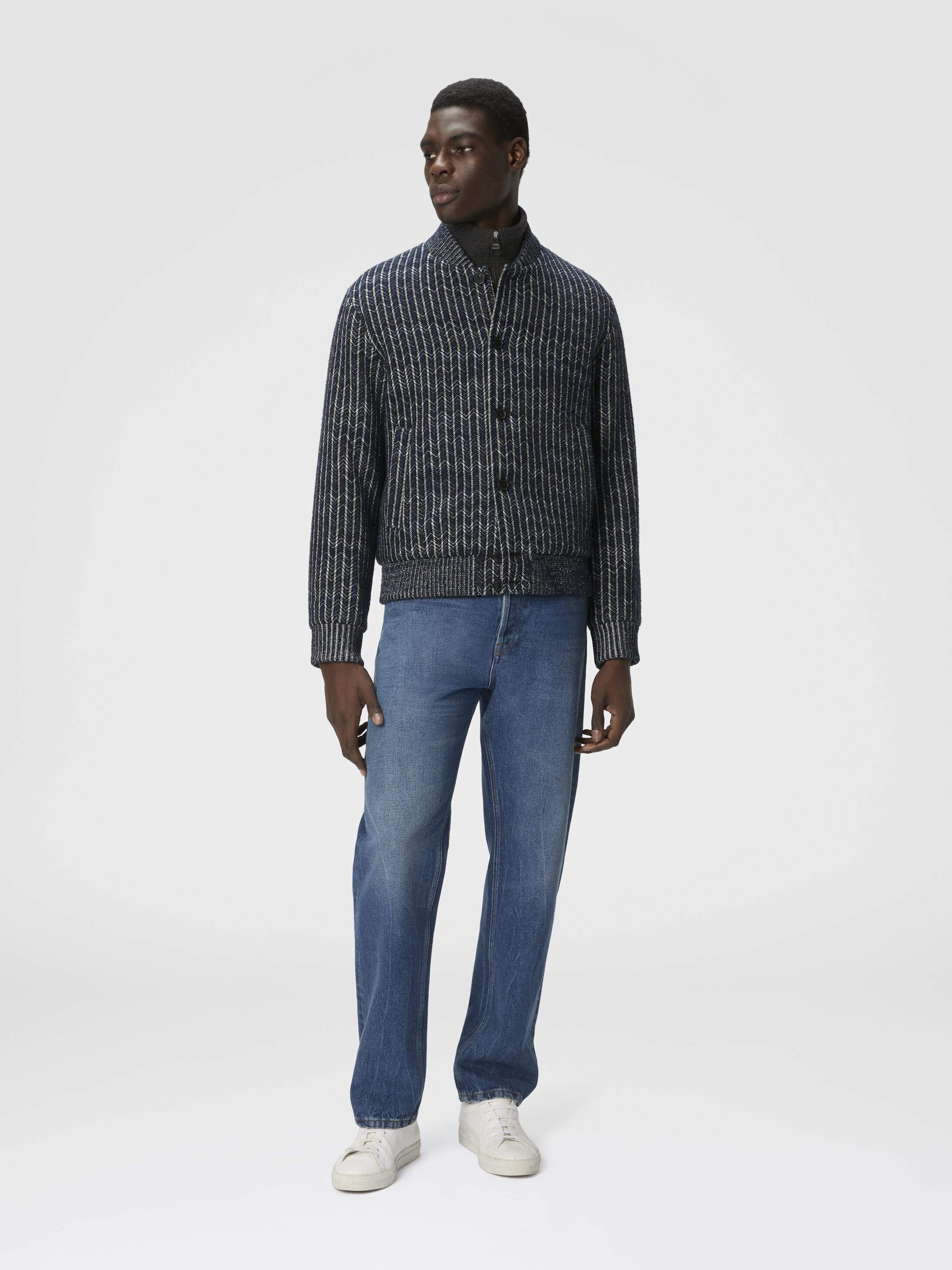 Missoni Zigzag Bomber Jacket in Blue & Grey at Nordstrom - 2