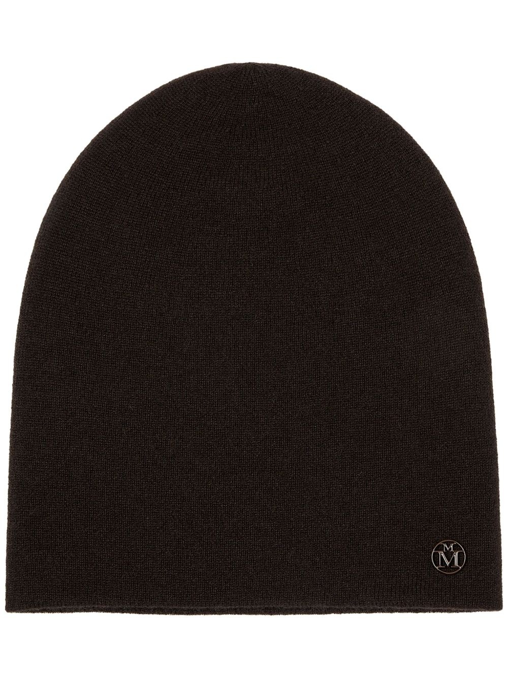 logo-plaque cashmere beanie - 1
