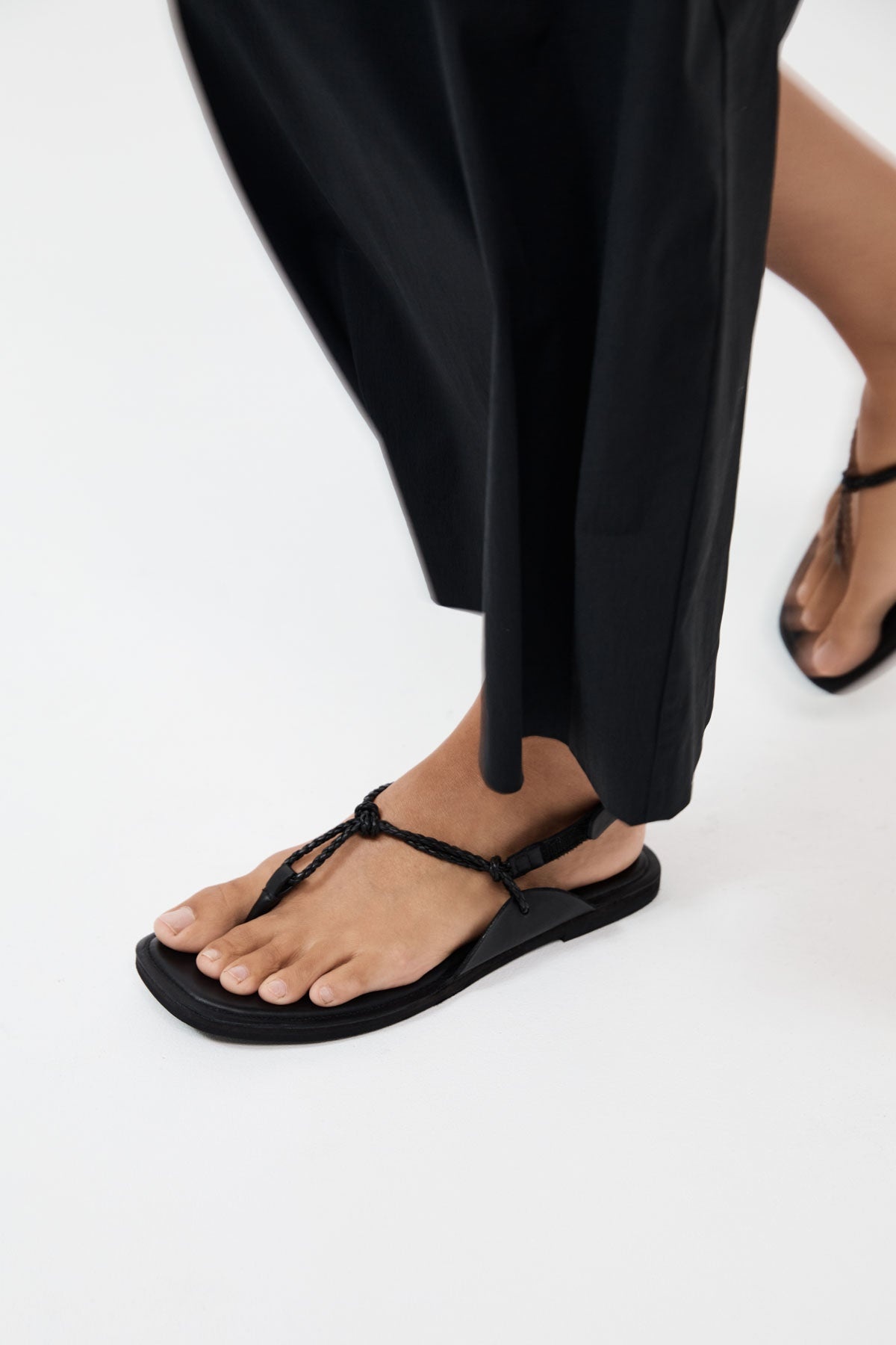 Woven Rope Sandal - Black - 5