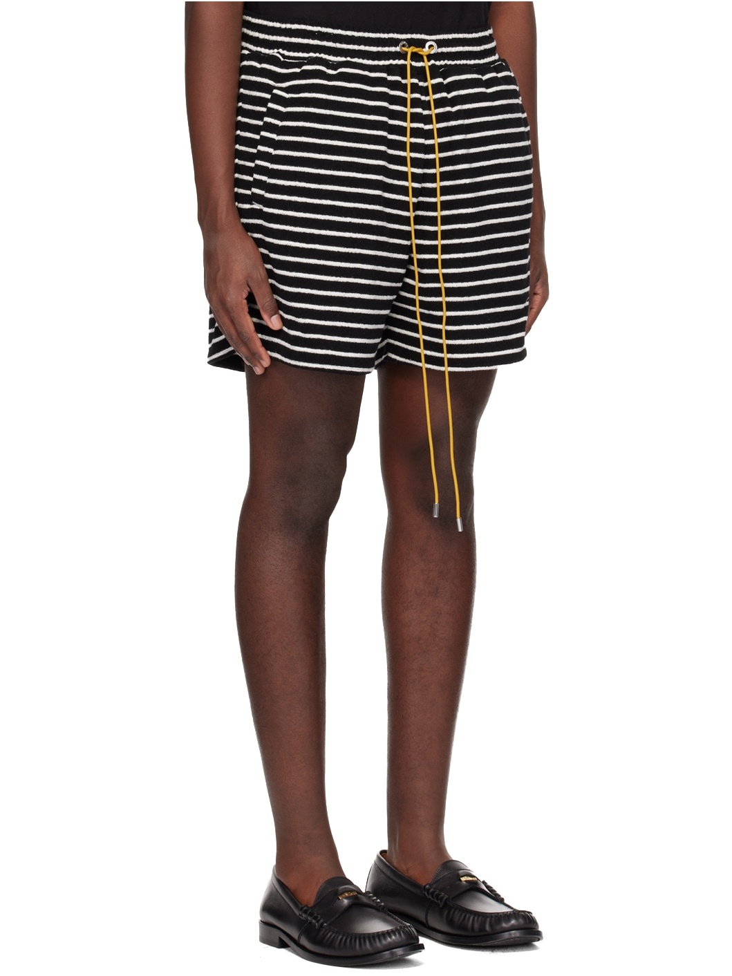 Black & White Striped Shorts - 2