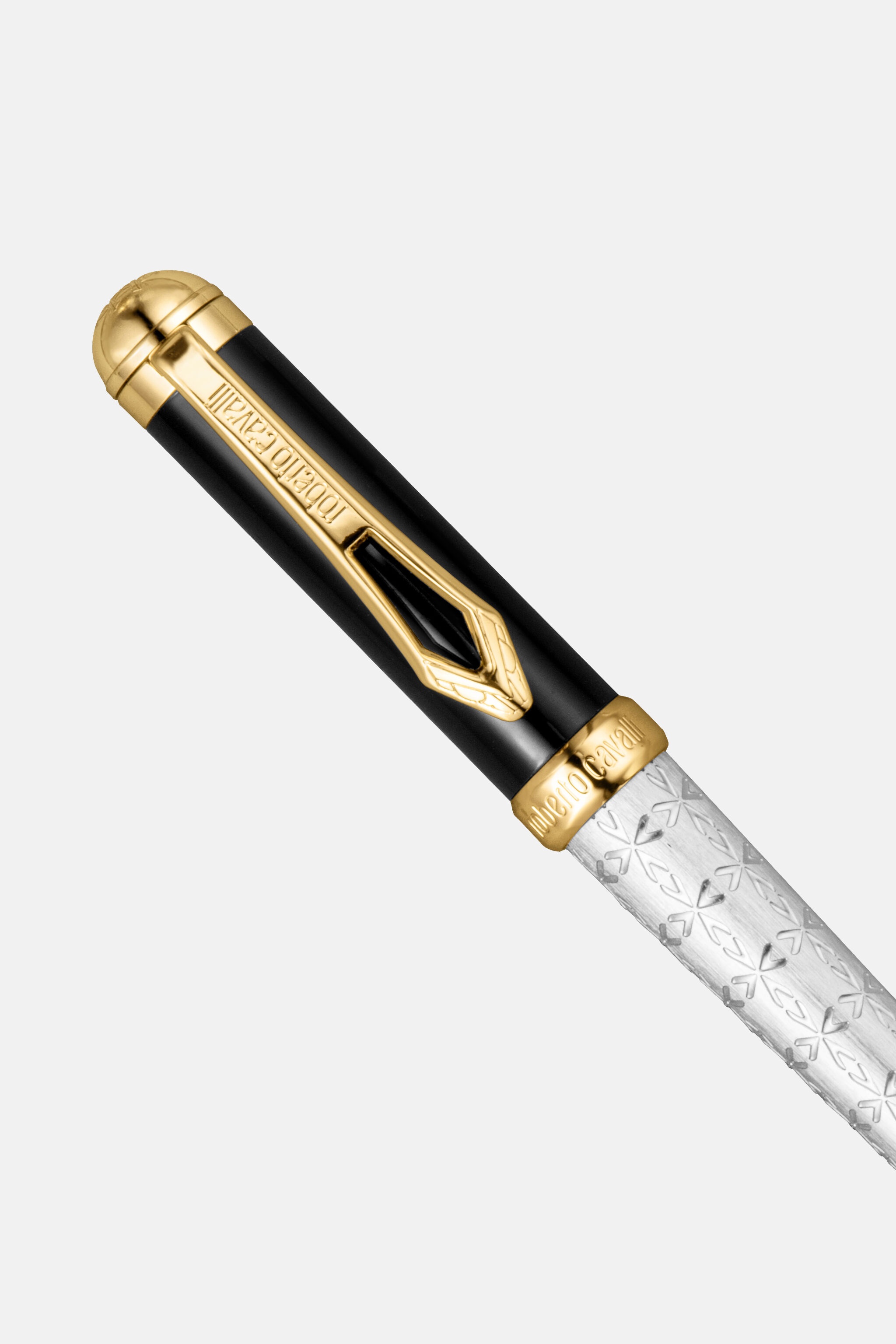 Roberto Cavalli Ballpoint Pen, Two Tone Silver & Gold Color & Black lacquer - 2