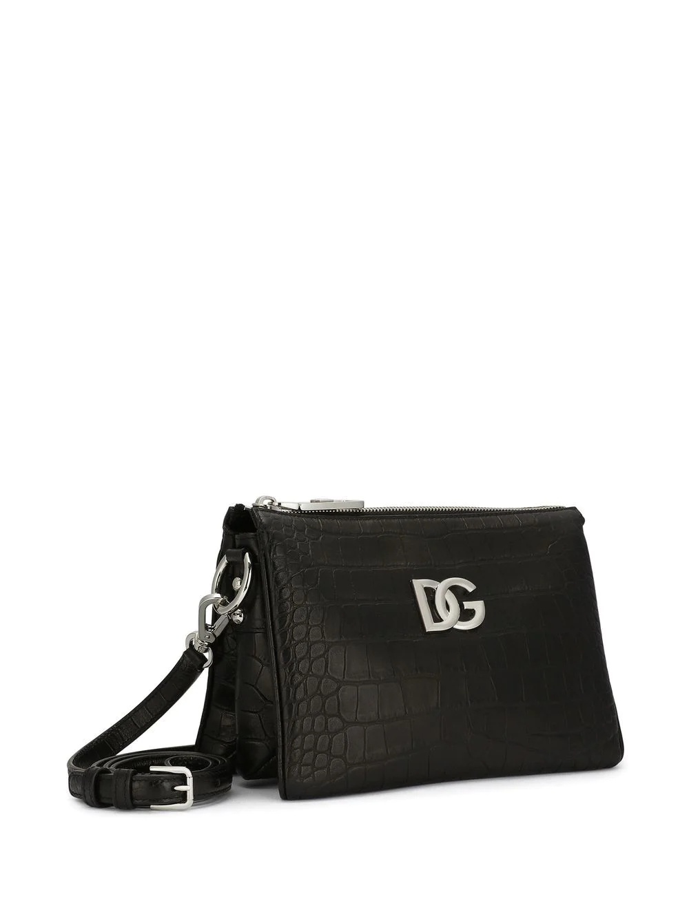 logo-plaque crocodile-embossed crossbody bag - 6