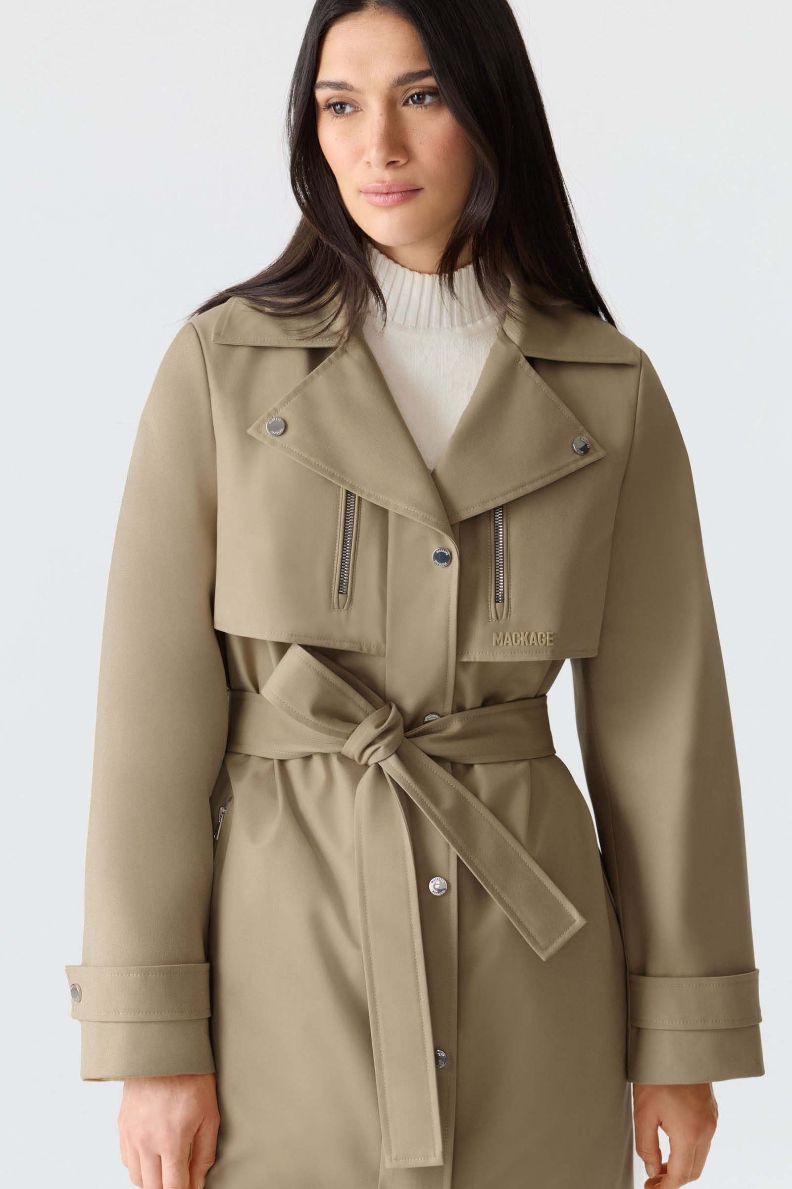SIOBHAN Down Trench Coat with Removable Bib - 7