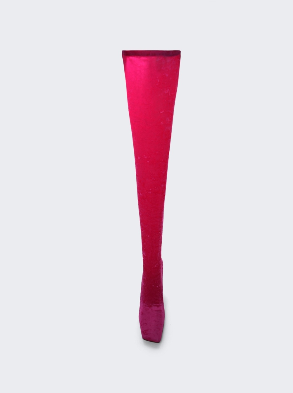 Velvet High Boomerang Sock Boots Pink - 4