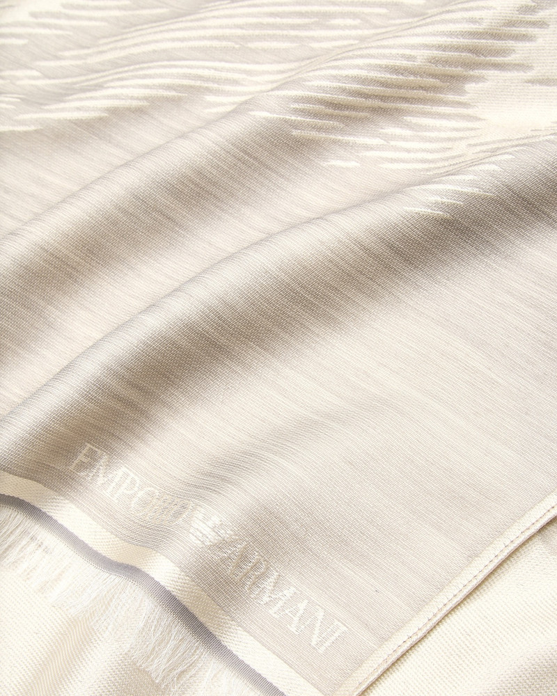 EMPORIO ARMANI HORSE DESIGN JACQUARD MODAL-BLEND STOLE outlook