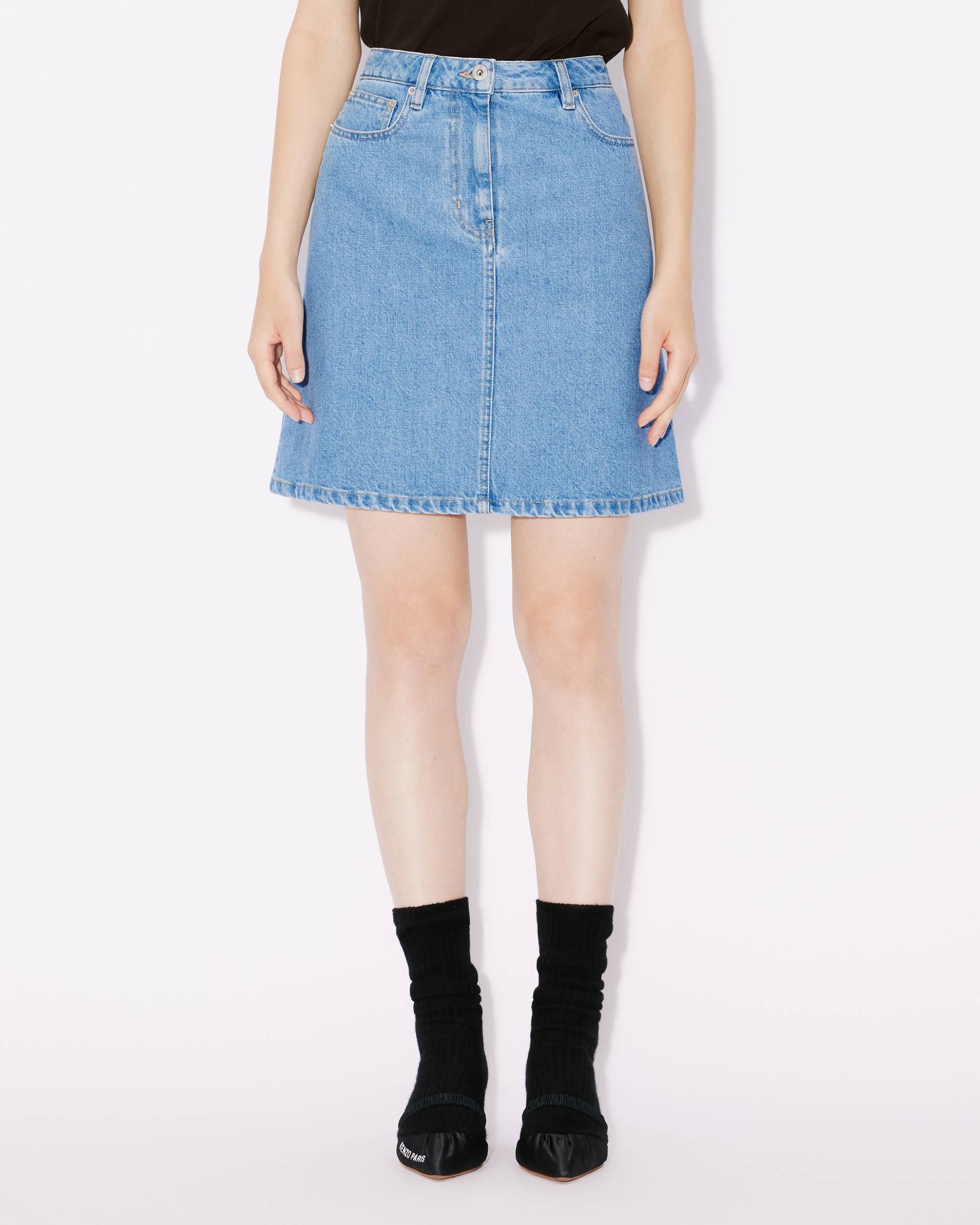 'Year of the Dragon' embroidered Japanese denim miniskirt - 4