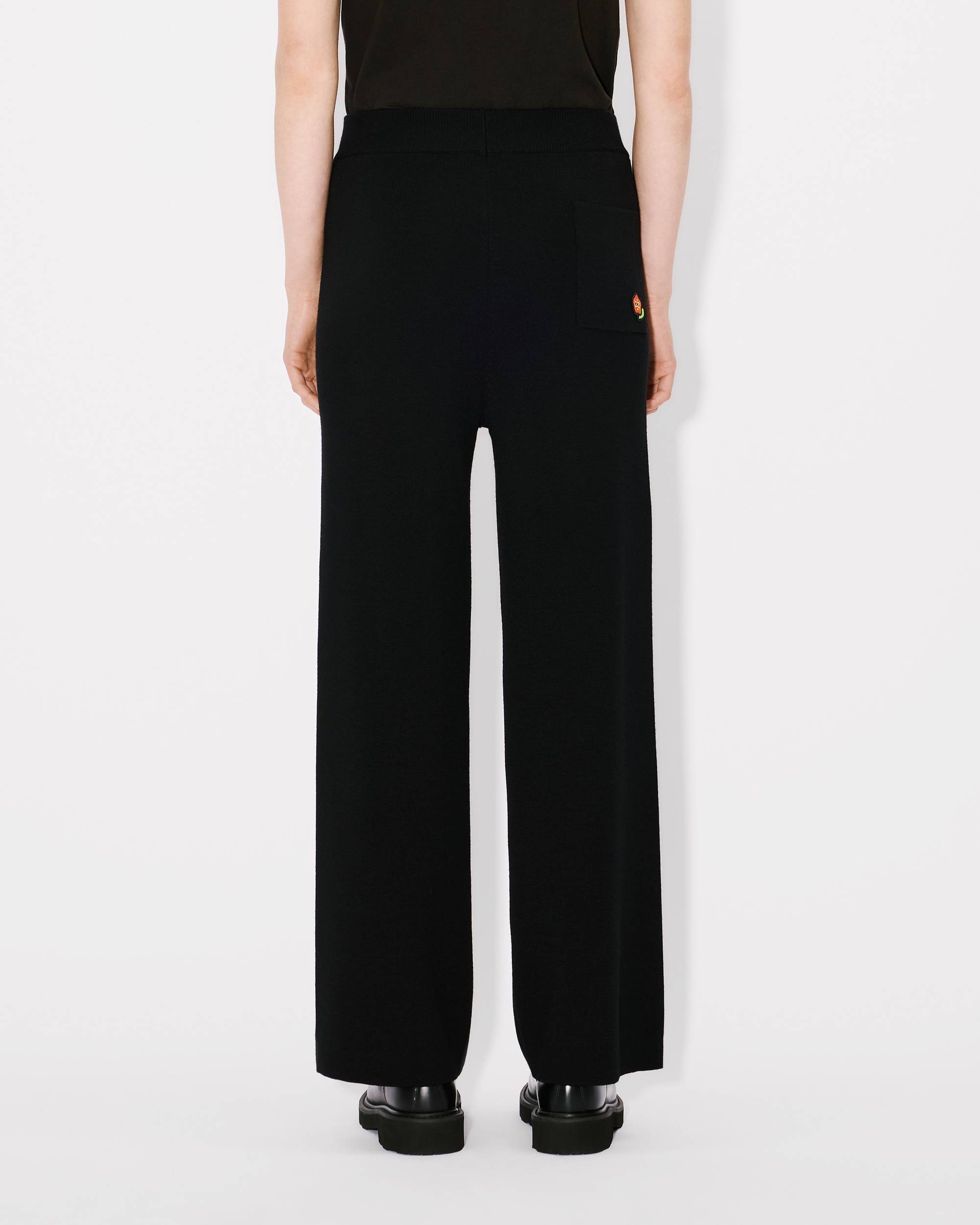 'KENZO Pop' embroidered straight pants in merino wool - 5