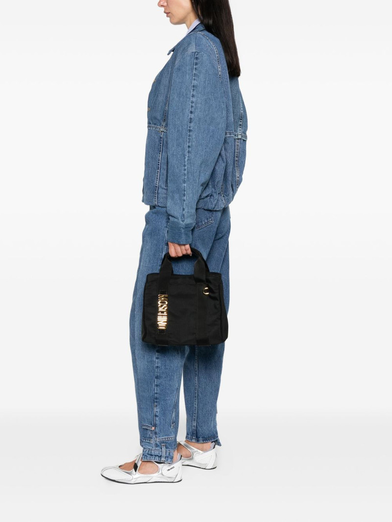 Moschino small logo-plaque tote bag outlook