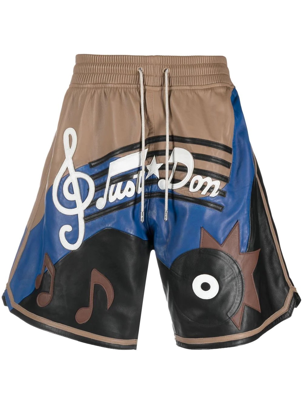 graphic-print lambskin shorts - 1