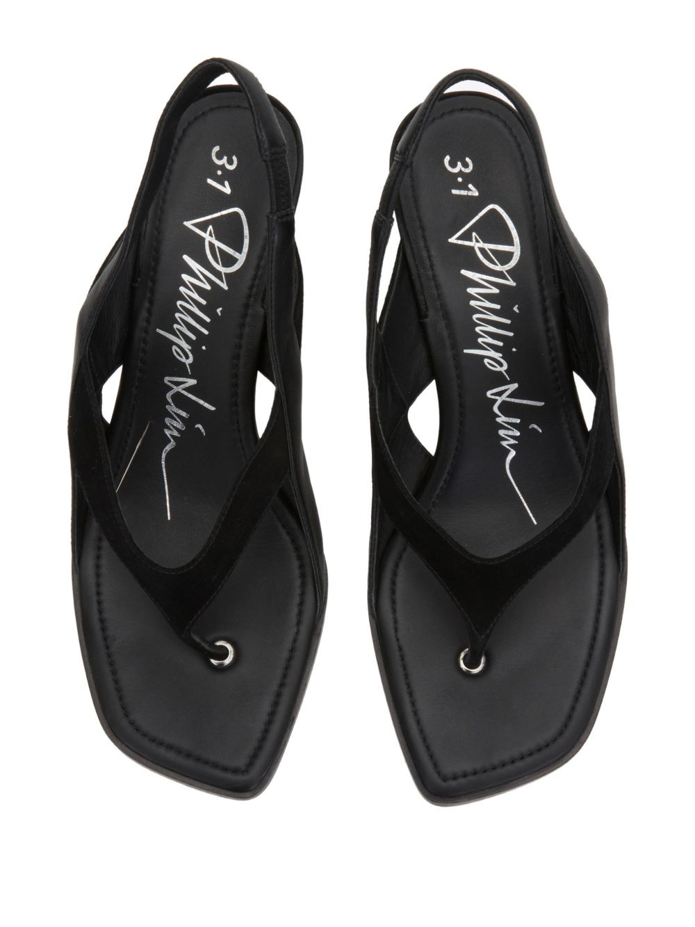 68mm slingback leather sandals - 4