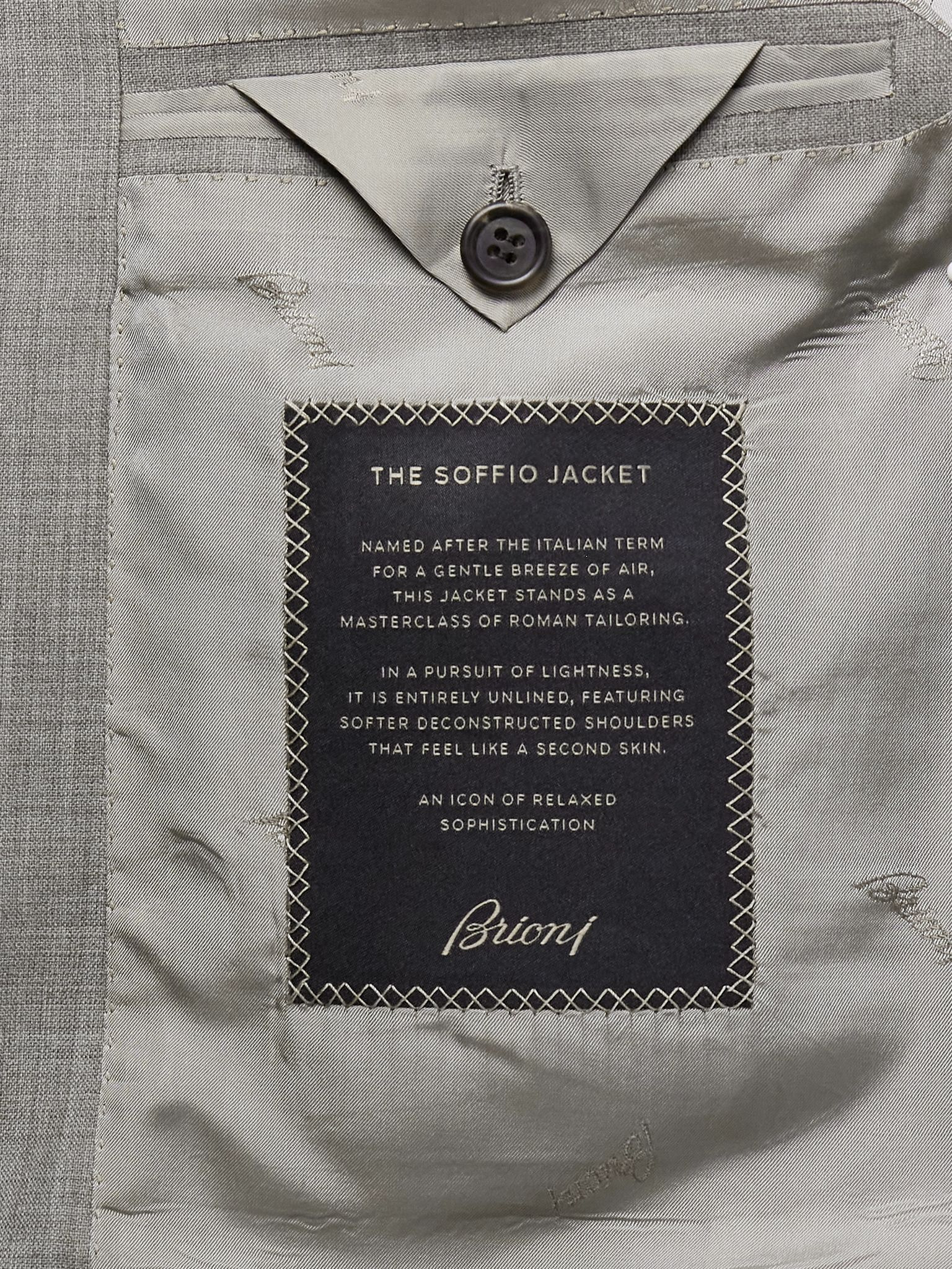 Soffio Wool and Silk-Blend Blazer Gray - 5