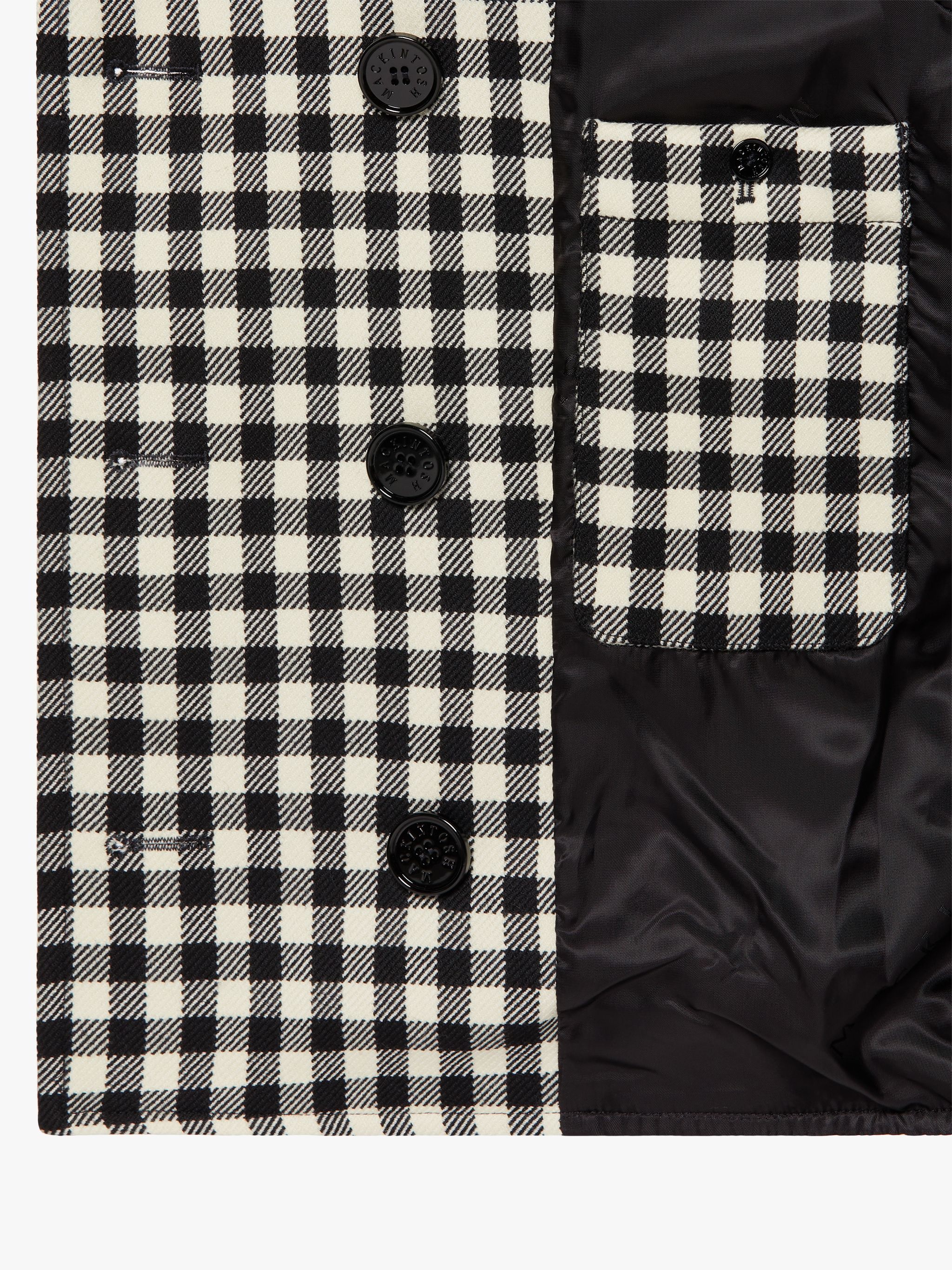 FIONA BLACK & WHITE CHECK WOOL PEA COAT | LMC-011 - 6