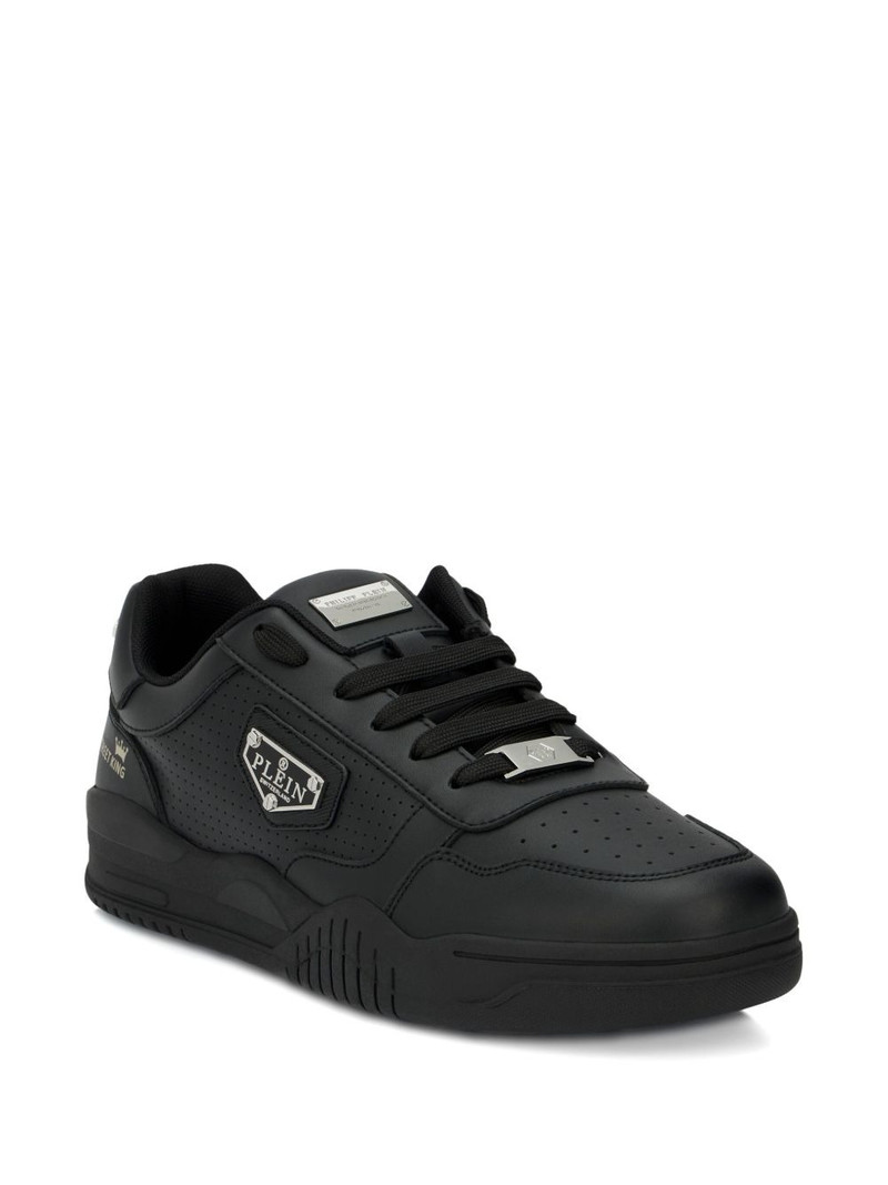 PHILIPP PLEIN perforated logo plaque trainers outlook