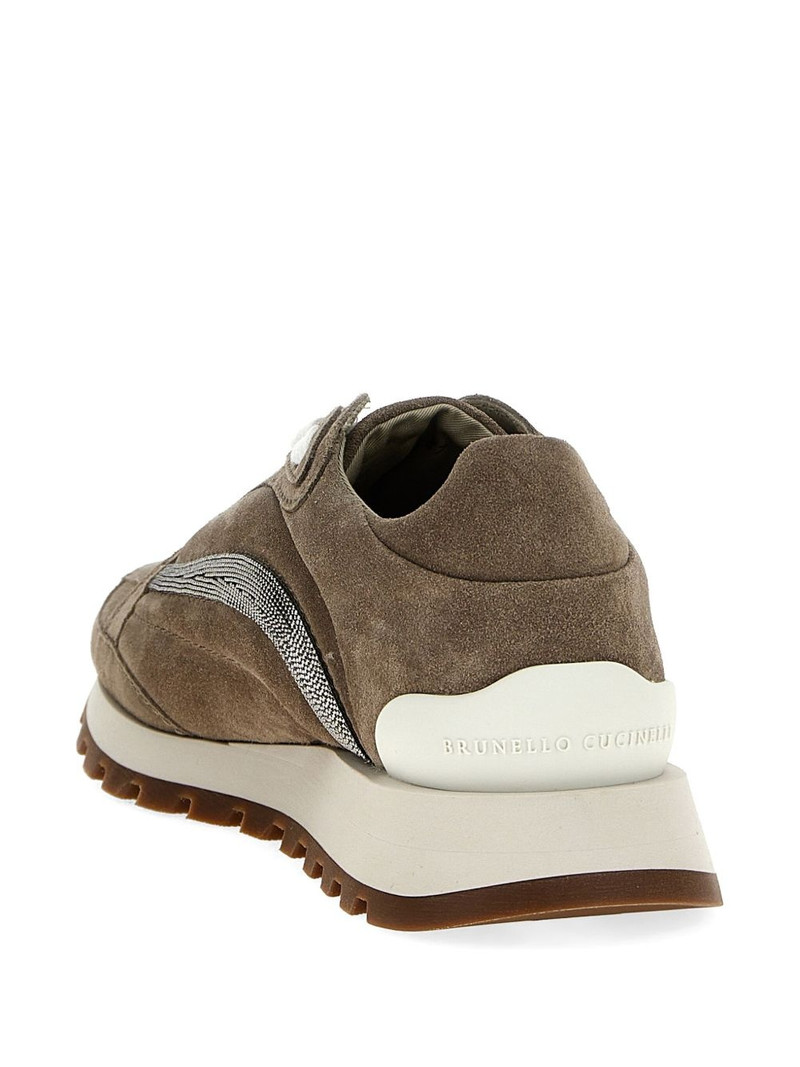 Monili-embellished suede sneakers 3