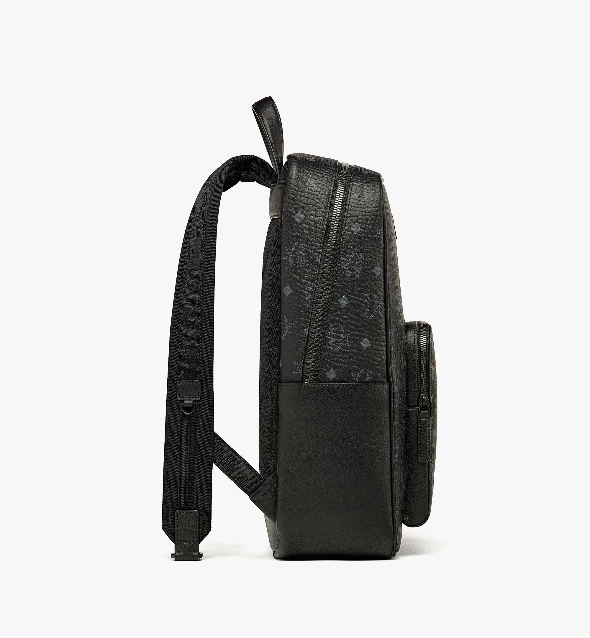 Mcm Brandenburg Backpack In Cubic Jacquard Nylon In Black