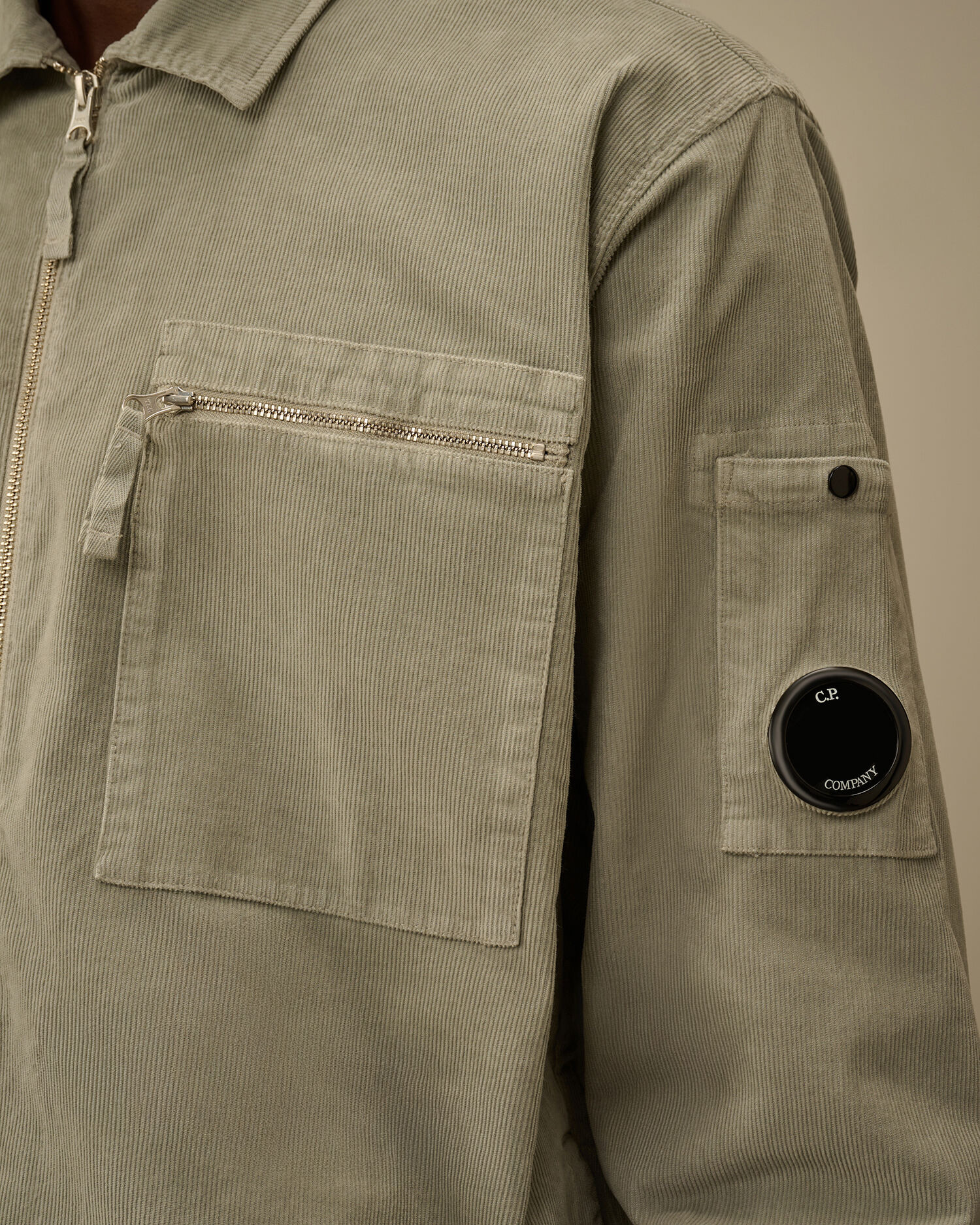 Corduroy Lens Zipped Overshirt - 5