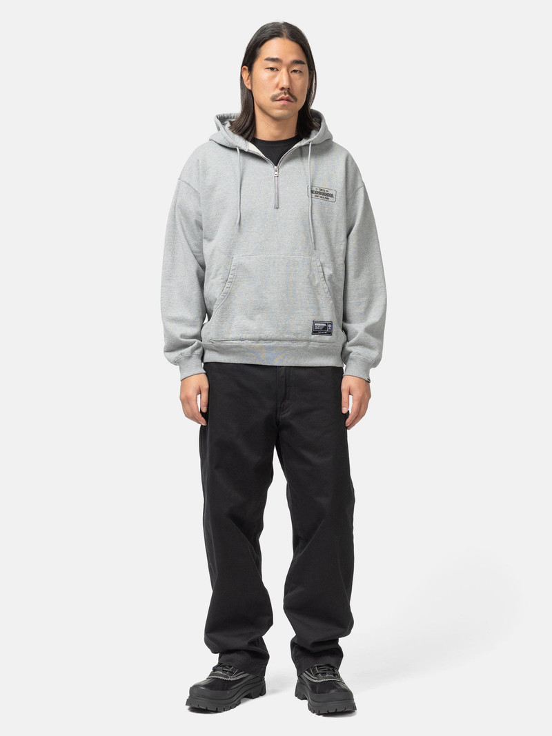 NEIGHBORHOOD Classic Sweat Half Zip Hoodie LS Gray outlook