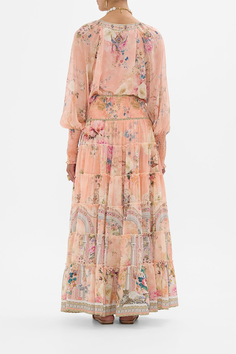 SHIRRED WAIST TIERED CIRCLE SKIRT 3