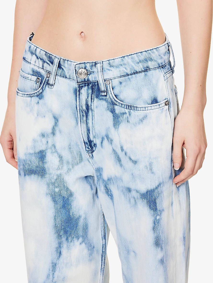 Logan tie-dye wide-leg mid-rise denim jeans - 6