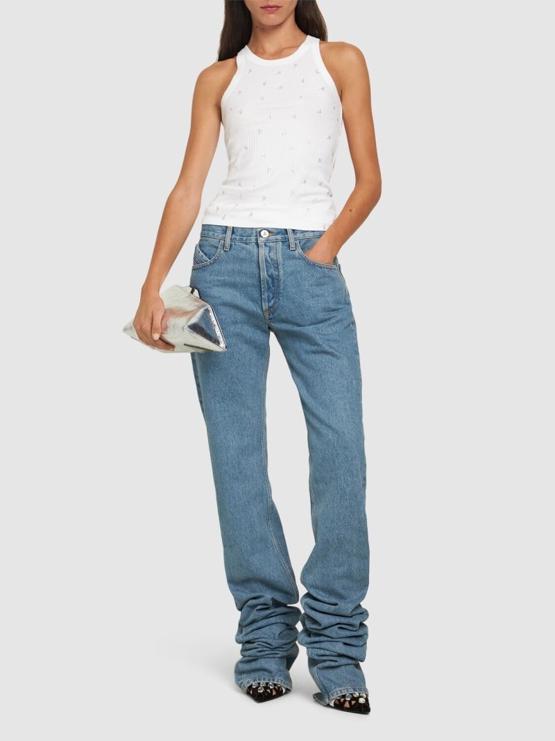 Extra long mid rise straight jeans - 2