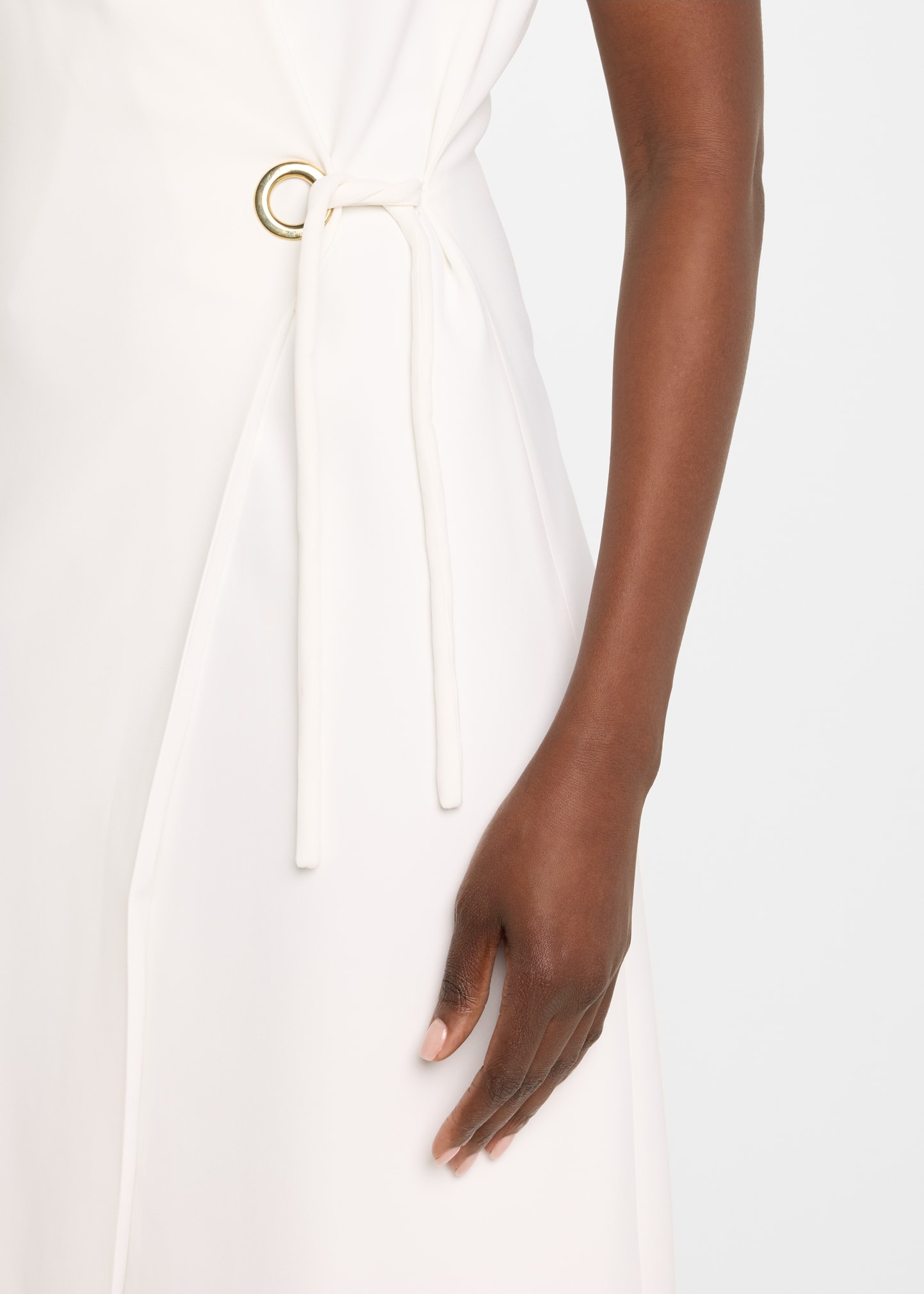 Silk Wrap Midi Dress wIth Tie Detail - 5