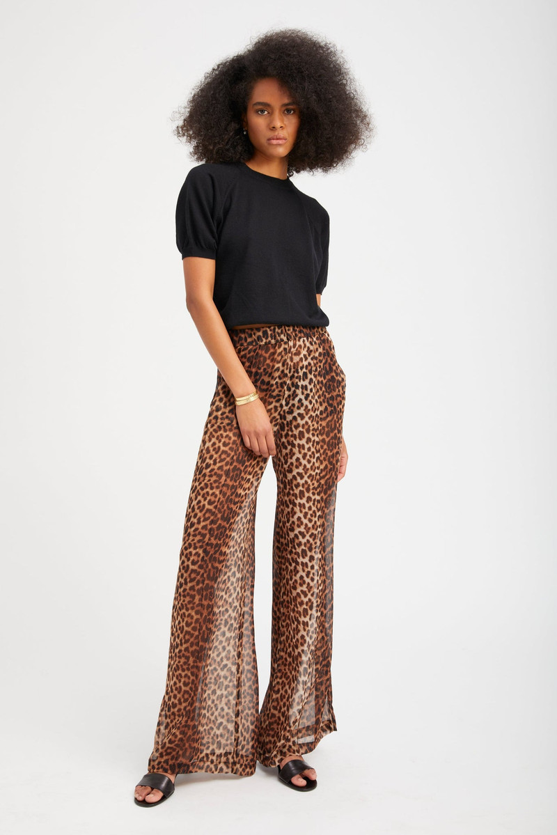 SPRWMN JAGUAR SILK WIDE LEG PINTUCK TROUSERS outlook