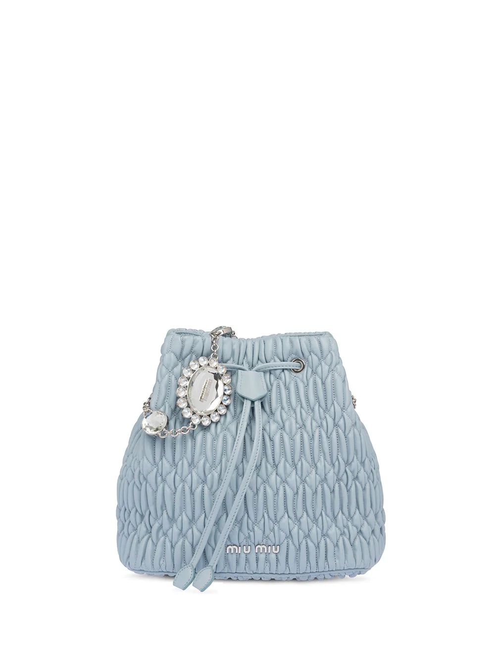 crystal-embellished bucket bag - 1